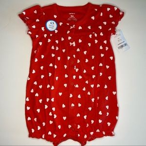 Carters Red Heart Romper 9M